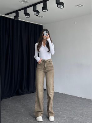 Kadın Kahverengi Tint Yıkama Malibu Jean