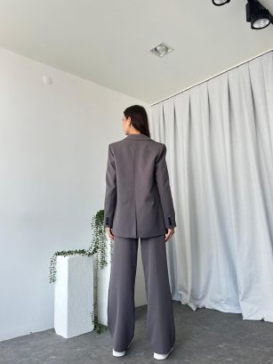 Kadın Füme Oversize Ceket Pantolon Takım