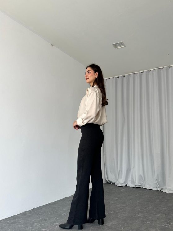 Aren Yün Efekt Pantolon (Siyah)