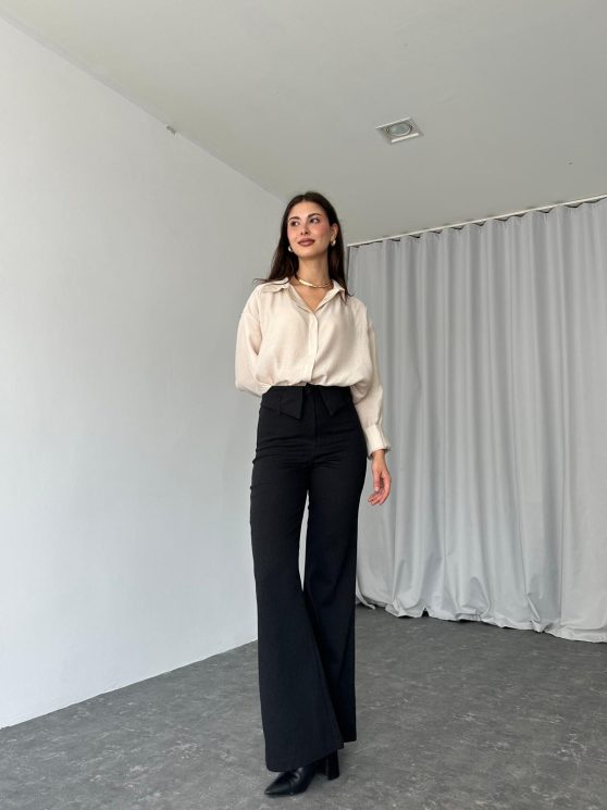 Aren Yün Efekt Pantolon (Siyah)