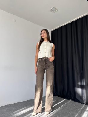 Kadın Koyu Kahverengi Tint Yıkama Malibu Jean