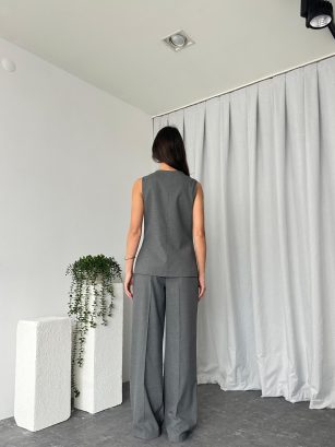 Kadın Gri Agnes Yelekli Takım