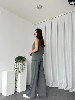 Kadın Gri Agnes Yelekli Takım