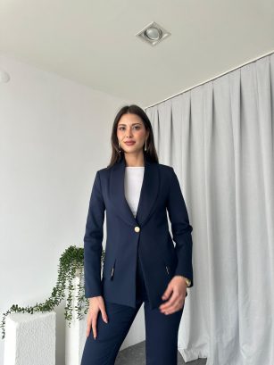 Kadın Laciveert Lessi Ceket Pantolon Takım