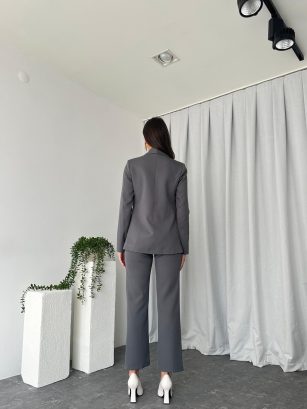 Kadın Füme Lessi Ceket Pantolon Takım