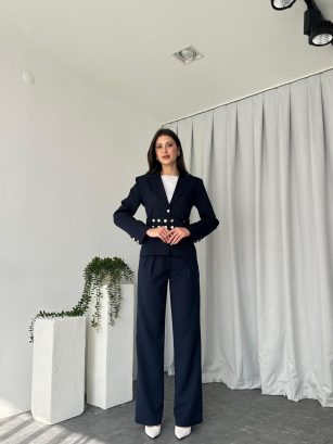 Kadın Lacivert Astrid Ceket Pantolon Takım