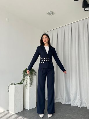 Kadın Lacivert Astrid Ceket Pantolon Takım