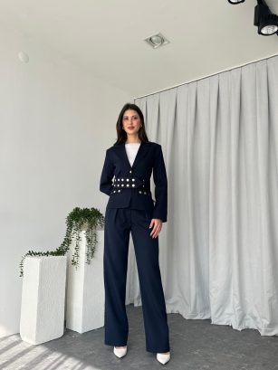 Kadın Lacivert Astrid Ceket Pantolon Takım