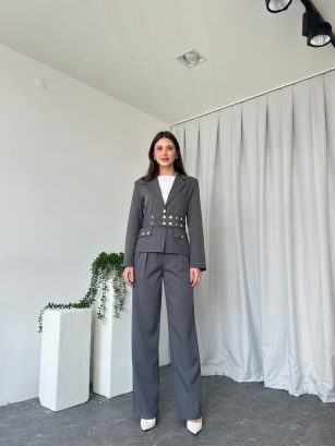 Kadın Füme Astrid Ceket Pantolon Takım