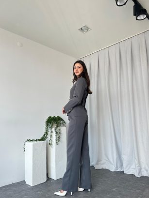 Kadın Füme Astrid Ceket Pantolon Takım