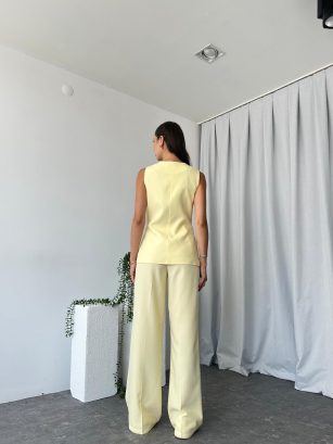 Kadın Sarı Agnes Yelekli Takım