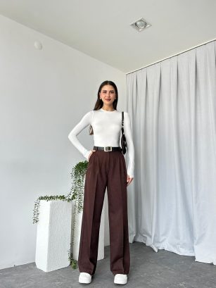 Ivy Kahverengi Yün Efekt Pantolon Ivy Kahverengi Yün Efekt Pantolon