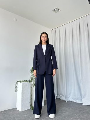 Kadın Lacivert Gale Ceket Pantolon Takım