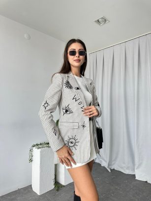 Çizgili Tasarım Ceket