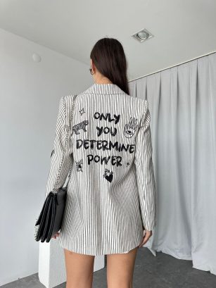 Çizgili Tasarım Ceket