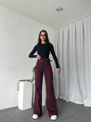 Aren Yün Efekt Pantolon (Bordo) Aren Yün Efekt Pantolon (Bordo)