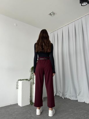 Lisa Bordo Yün Efekt Pantolon