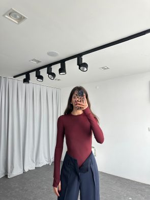 Kadın Bordo Bodysuit