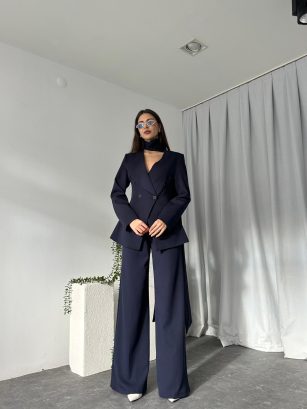 Kadın Amara Lacivert Ceket-Pantolon Takım Kadın Amara Lacivert Ceket-Pantolon Takım