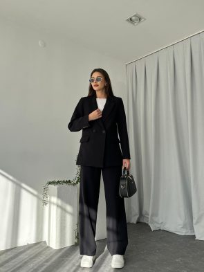 Kadın Siyah Premium Ceket-Pantolon Takım Kadın Siyah Premium Ceket-Pantolon Takım