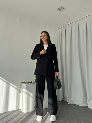 Kadın Mürdüm Premium Ceket-Pantolon Takım