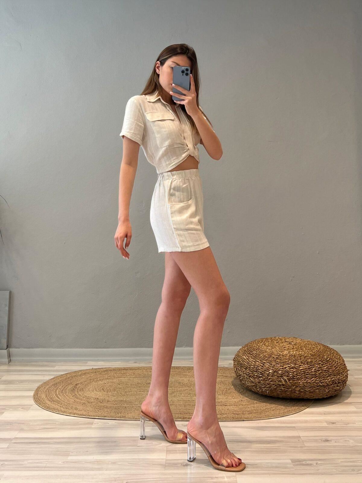 Orj Marka Keten Şort - Görsel 2