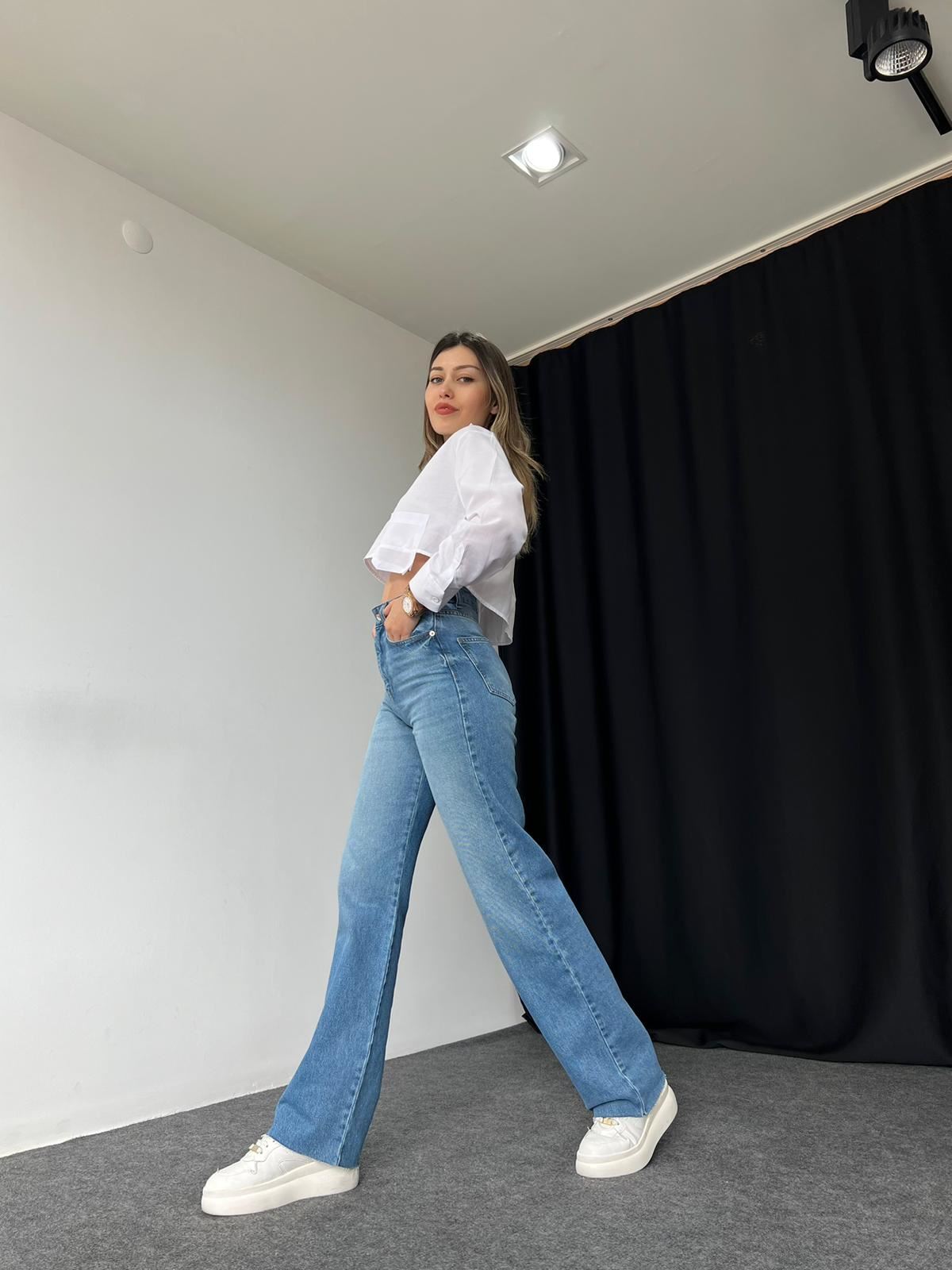 Orj Marka Mid Blue Straight Leg Jean - Görsel 5