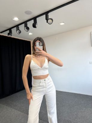 Orj Marka Saten Askılı Crop