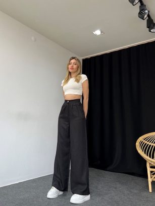 Siyah Plazzo Pantolon