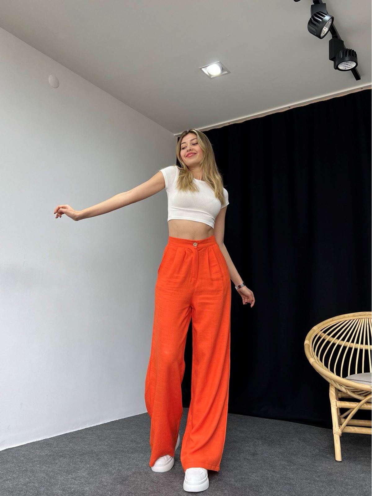 Orange Plazzo Pantolon - Görsel 2