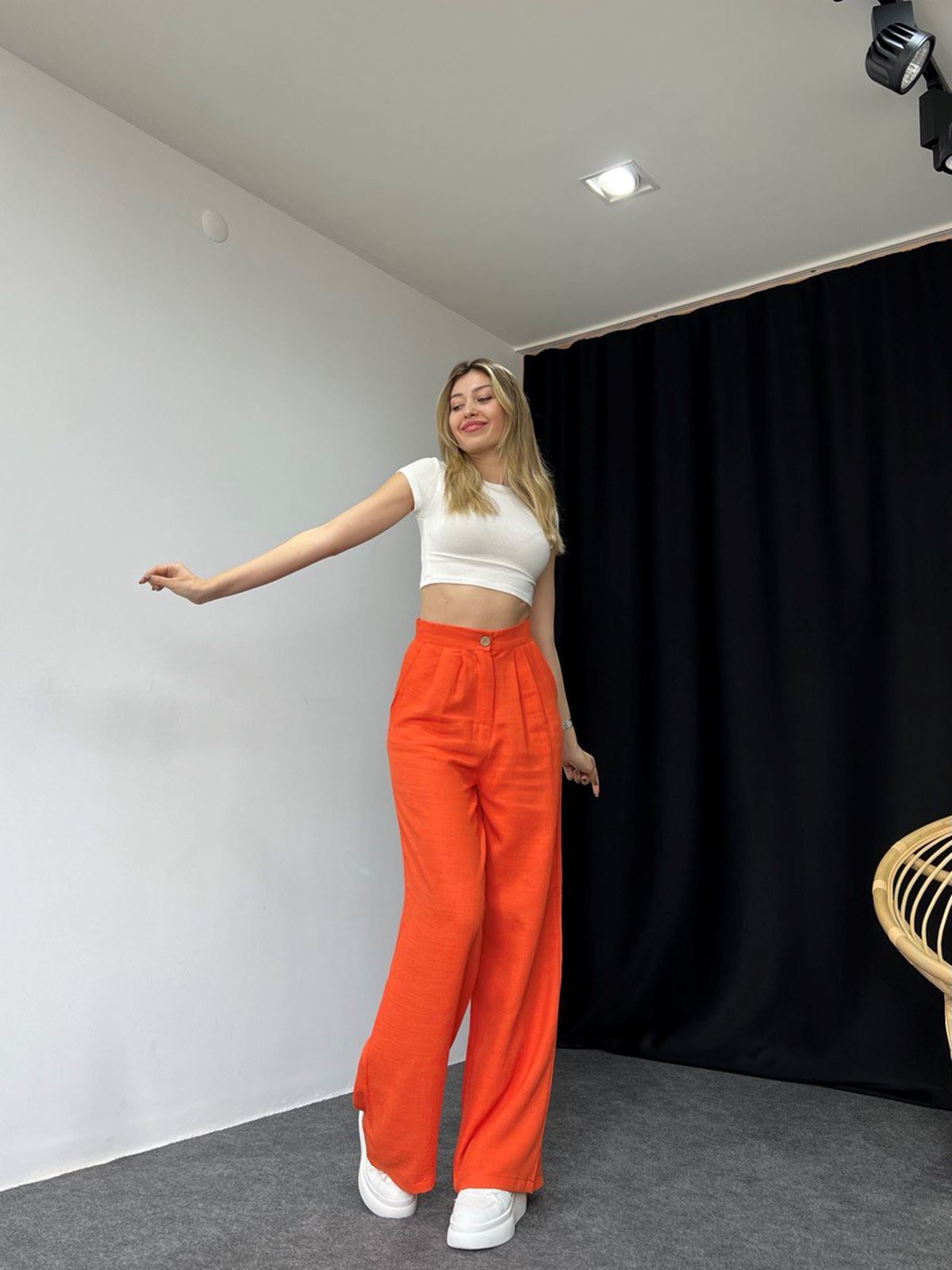 Orange Plazzo Pantolon - Görsel 5