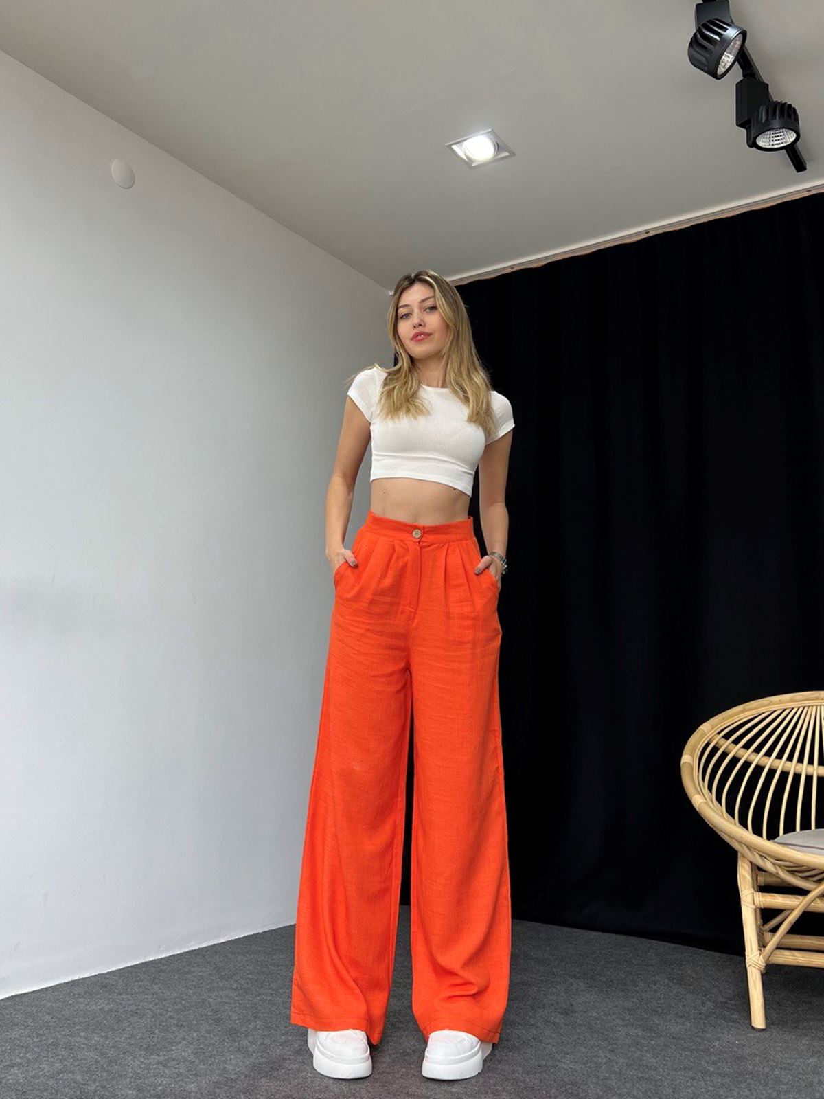 Orange Plazzo Pantolon - Görsel 6