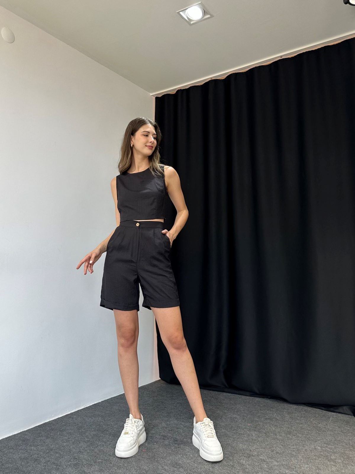 Siyah Şortlu Takım - Görsel 2