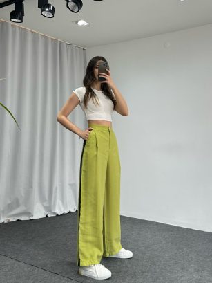 Tensel Kumaş Plazzo Pantolon (Yeşil)