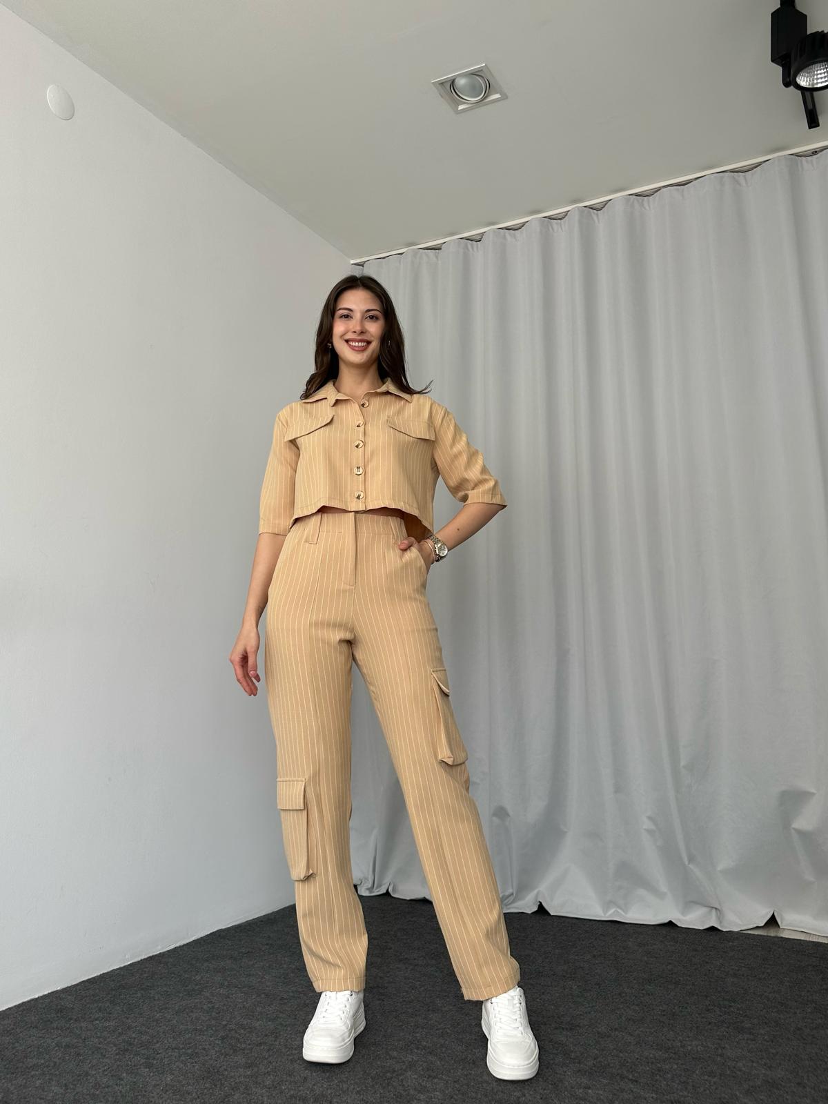 Cep Detaylı Pantalon-Gömlek Takım - Görsel 2