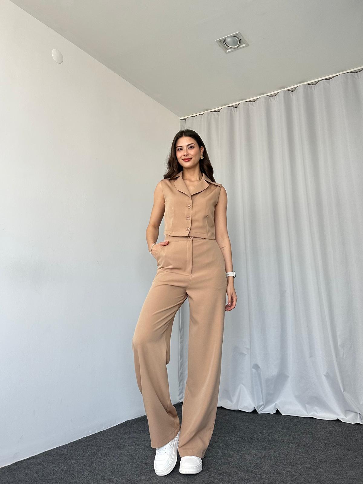 Kısa Yelekli-Plazzo Takım - Görsel 3