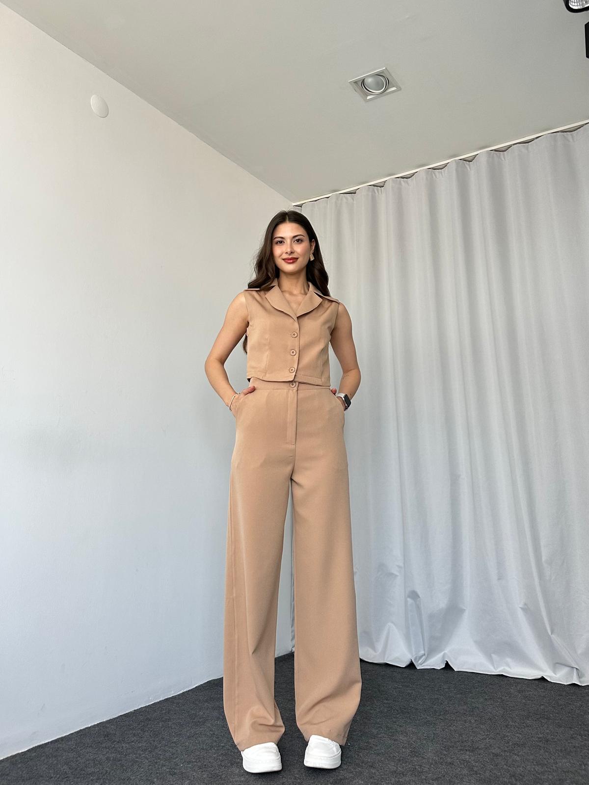 Kısa Yelekli-Plazzo Takım - Görsel 5