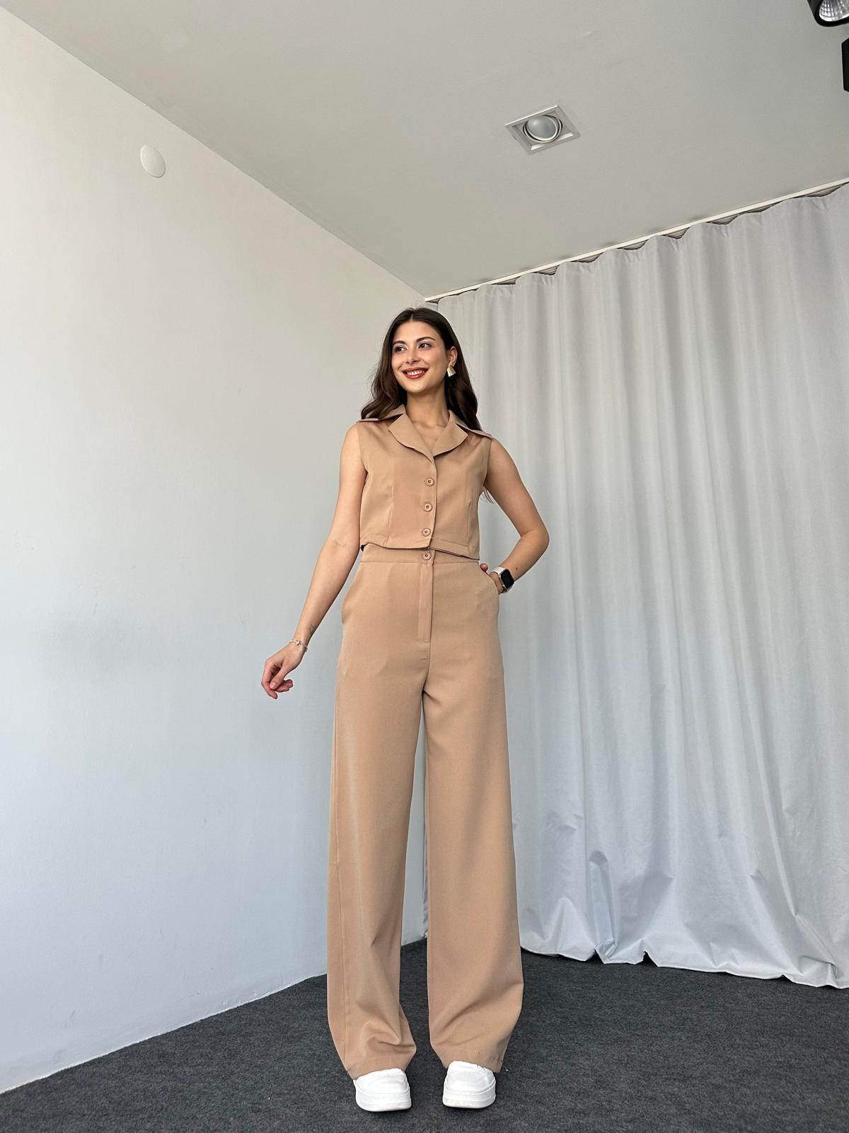 Kısa Yelekli-Plazzo Takım - Görsel 6