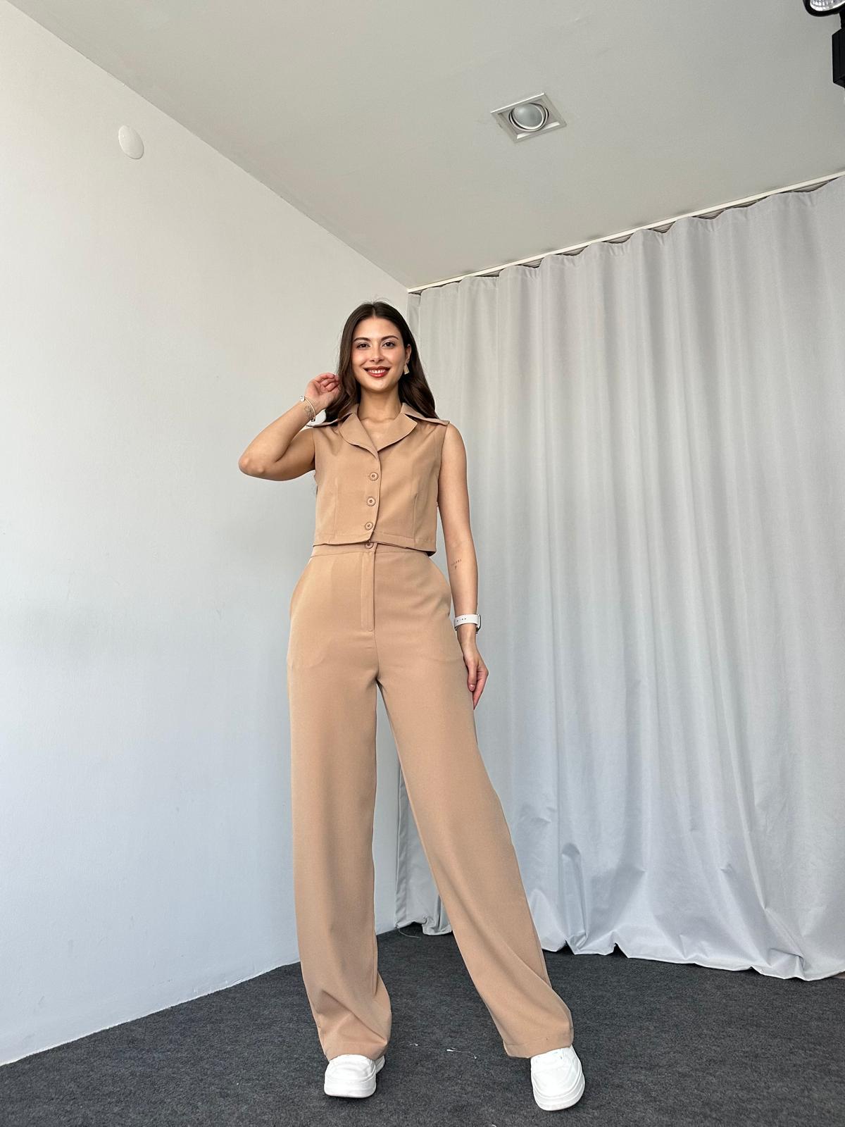 Kısa Yelekli-Plazzo Takım - Görsel 7