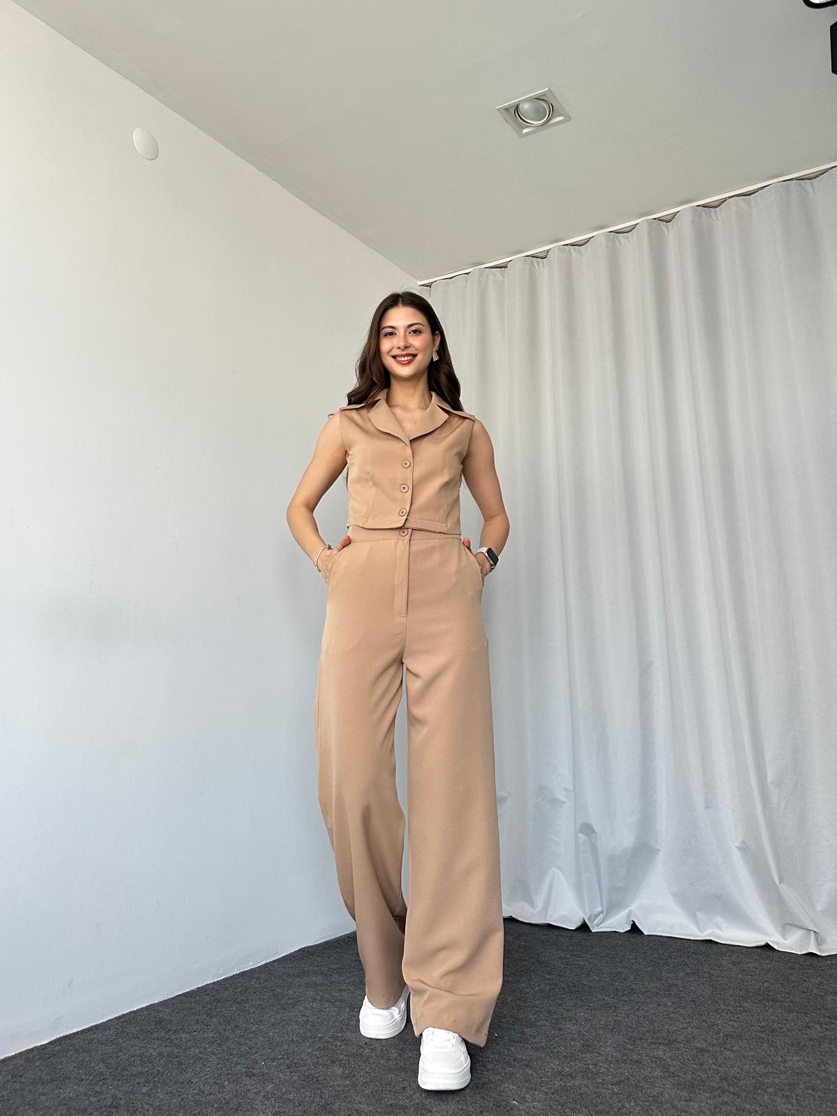 Kısa Yelekli-Plazzo Takım - Görsel 8