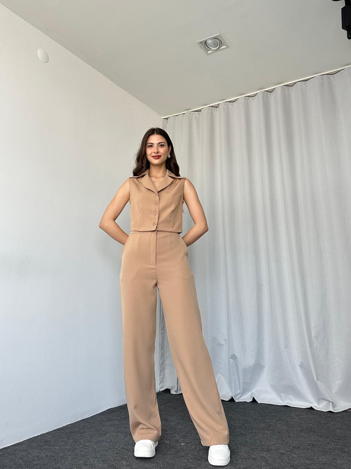 Kısa Yelekli-Plazzo Takım - Görsel 11