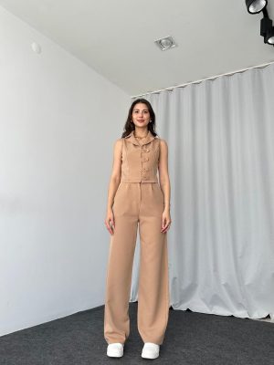 Rachel Yelek-Pantalon Takım (Vizon)