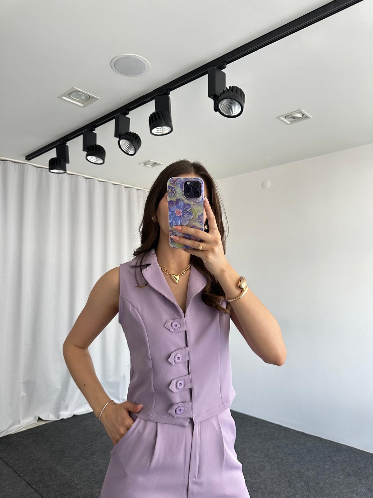 Rachel Yelek-Pantalon Takım (Lila) - Görsel 5