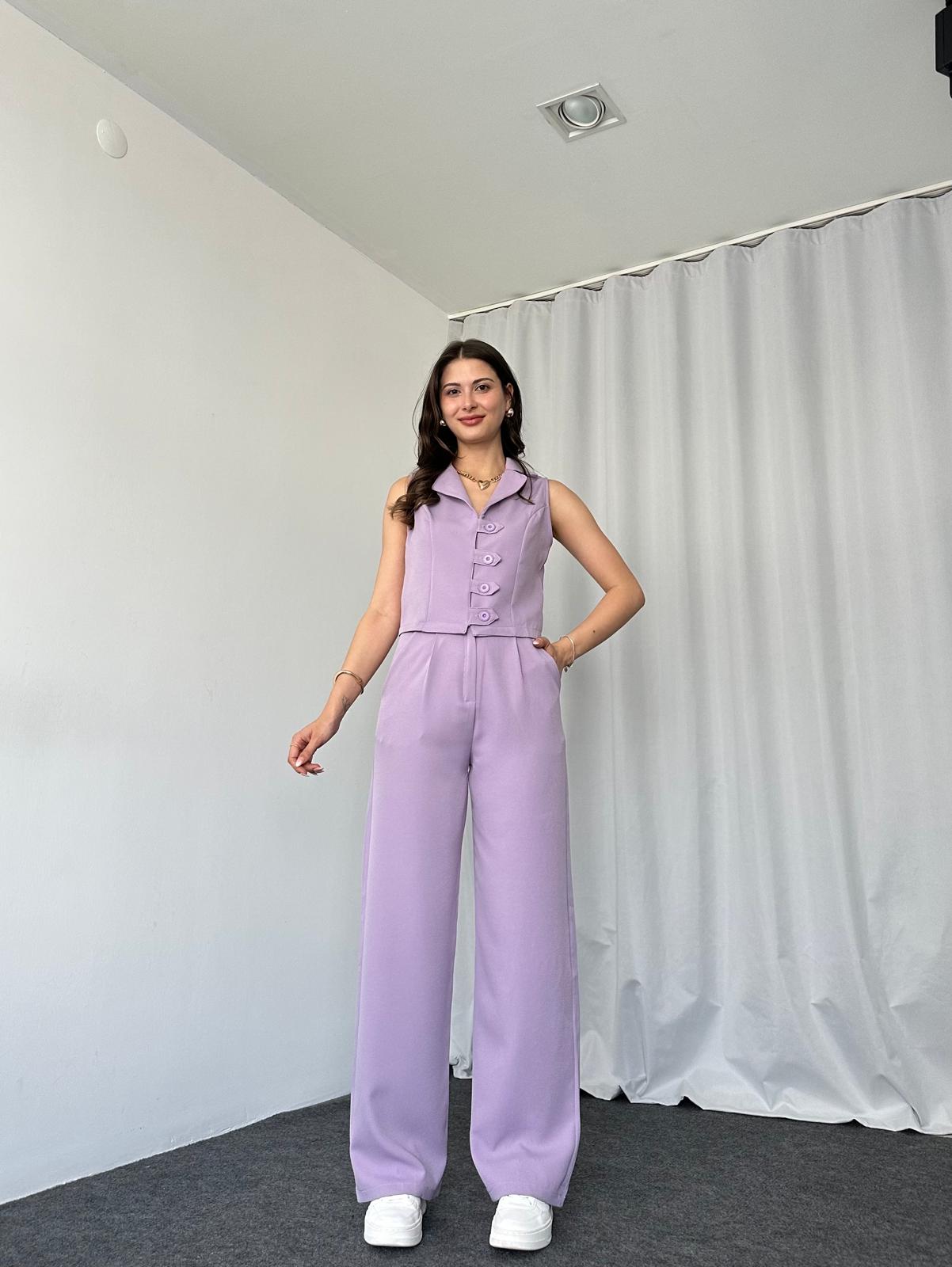 Rachel Yelek-Pantalon Takım (Lila)