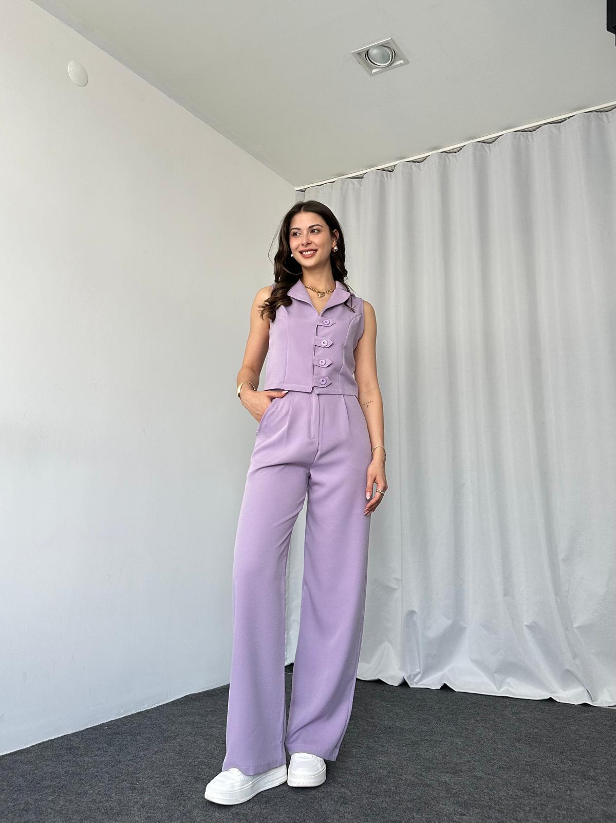 Rachel Yelek-Pantalon Takım (Lila) - Görsel 7