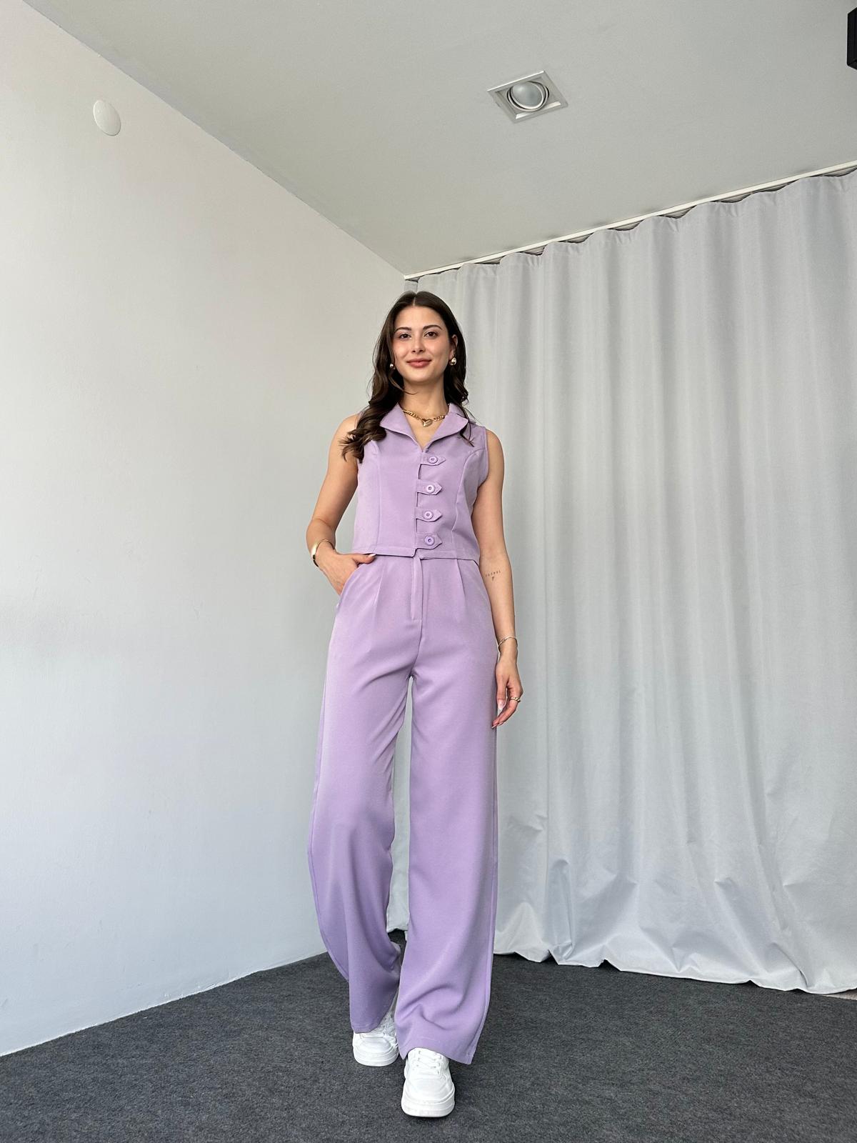 Rachel Yelek-Pantalon Takım (Lila) - Görsel 9