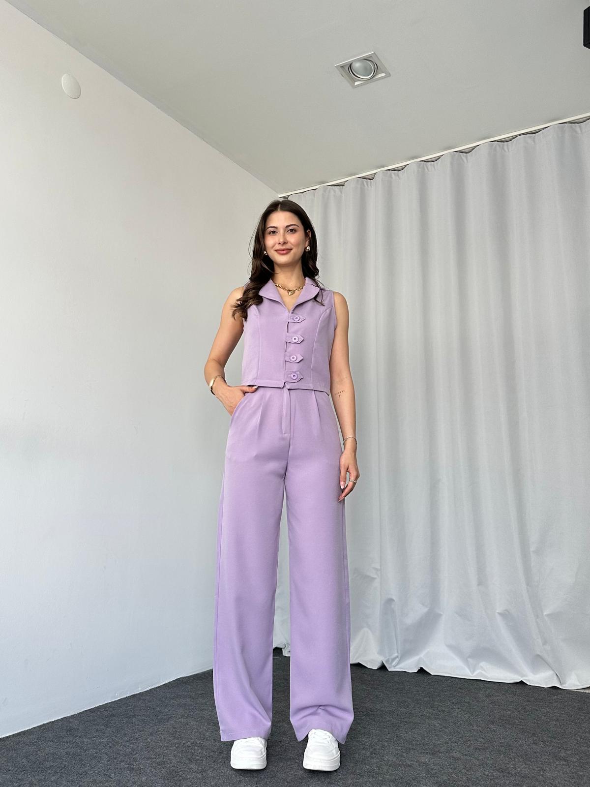 Rachel Yelek-Pantalon Takım (Lila) - Görsel 10