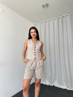 Laura Yelek-Şort Takım (Vizon)