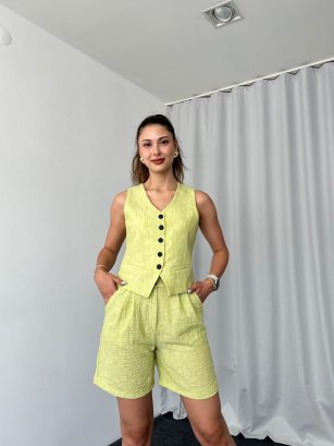 Laura Yelek-Şort Takım (Lime)