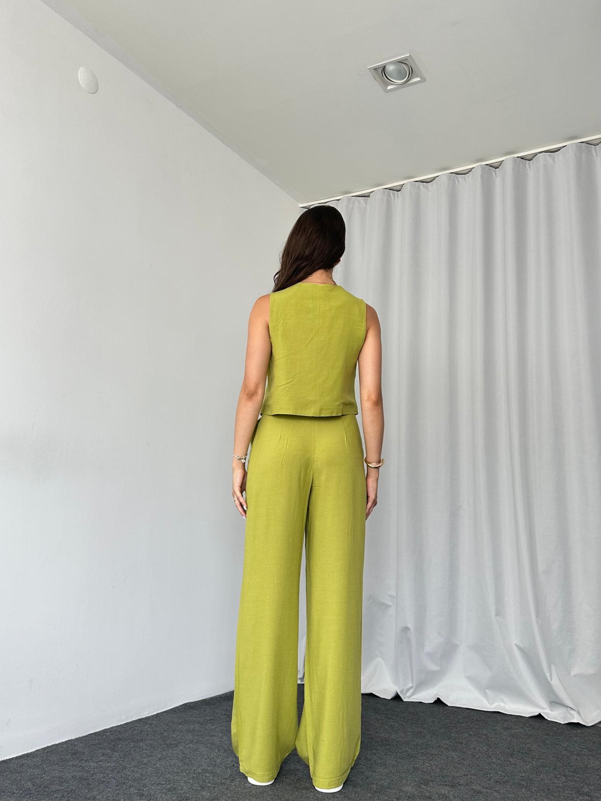 Kadın Keten Yeşil Shay Takım - Görsel 12